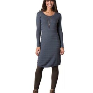 Toad&Co Merino Wool Knit Sweater Dress Womens XL Grey Organic Cotton Granola